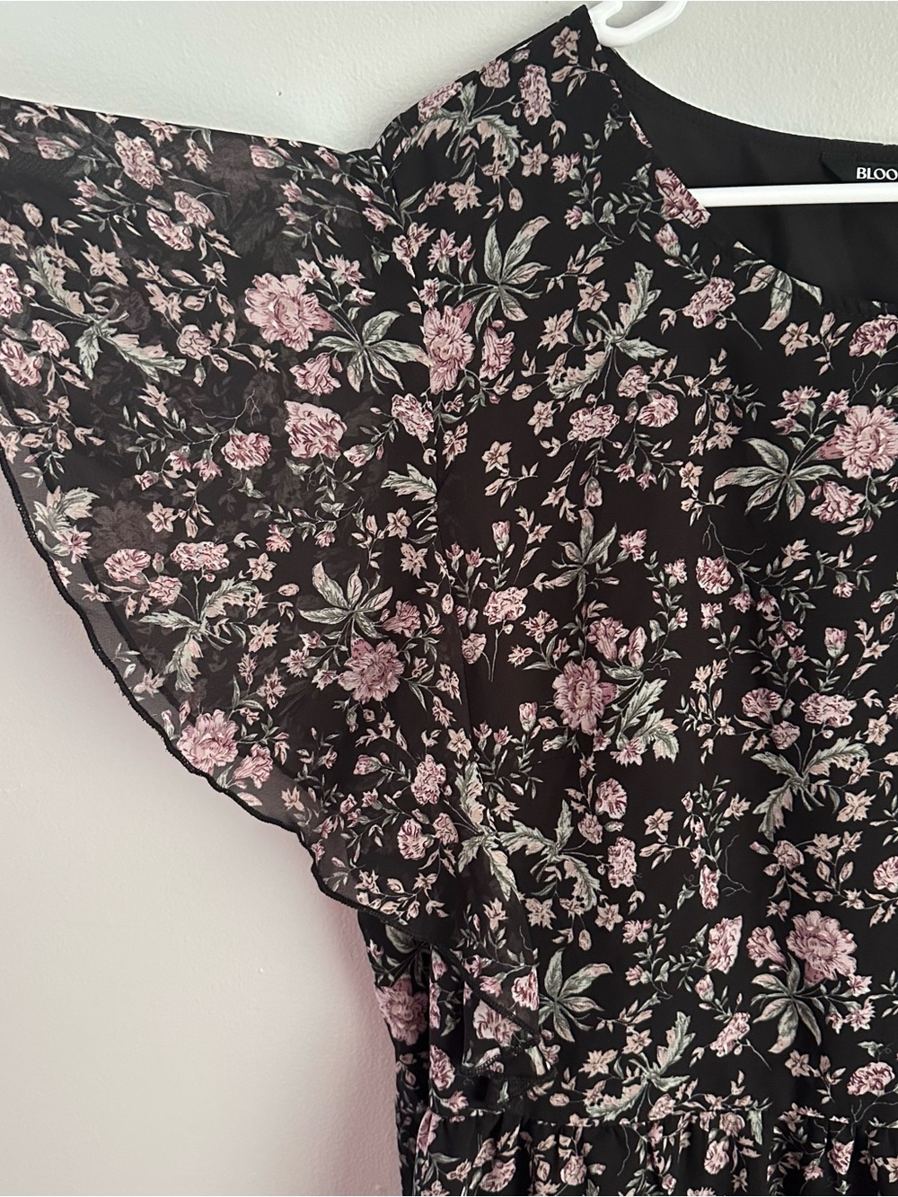 Bloomchic 18-20 women’s 2x floral black midi dress short flowy sleeves 2xl - Picture 4 of 9
